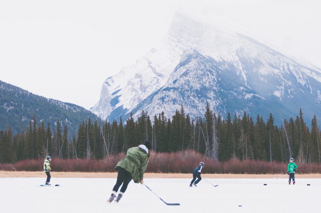 hockey players outdoors