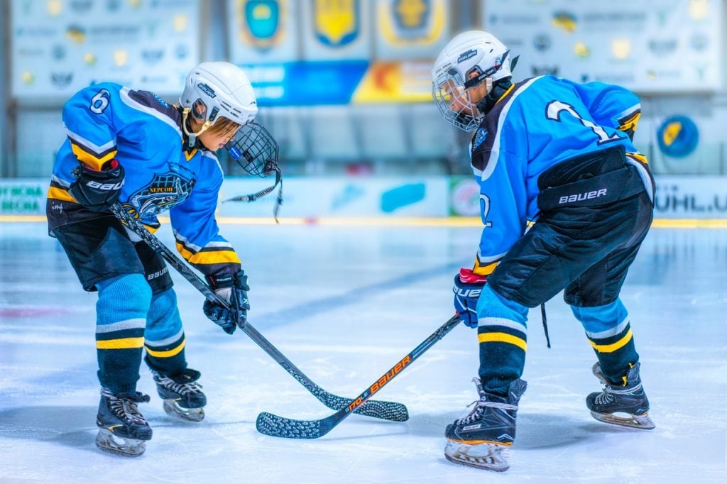 Hockey taped ankles