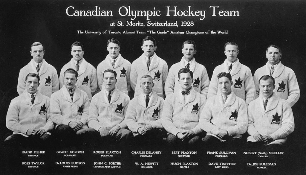 Canadian hockey team 1928 St Moritz Switzerland winter olympics
