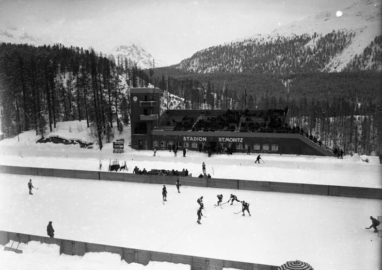 St. Moritz Switzerland Olympic Ice Rink 1928 Canadian gold