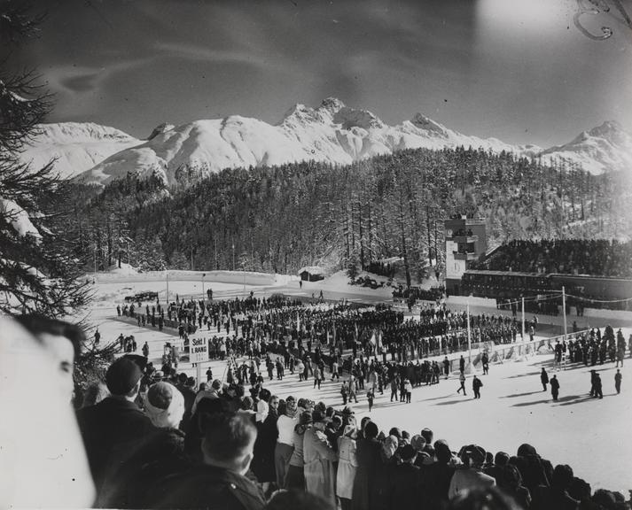 The Opening of the 1948 Winter Olympic Games at St. Moritz, Switzerland'. Taken by Sports & General of Press Agency Limited for the Daily Herald