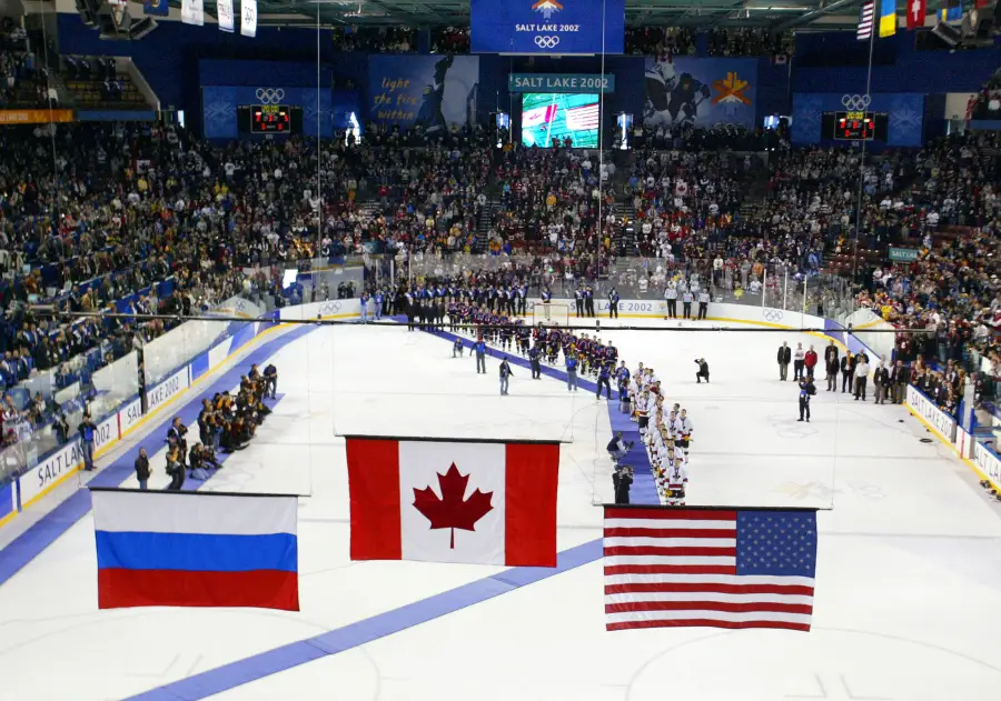 E Center arena Salt Lake City Utah 2002 winter olympics USA Canada Russia
